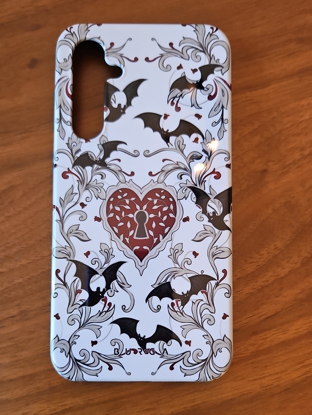 Burga Samsung S23 FE Phone Case with Bat & Heart Keyhole Design